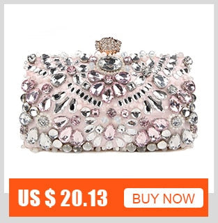 Diamond Evening Clutch Bag For Women Wedding Golden Clutch Purse Chain