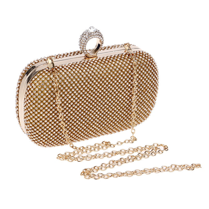 Evening Clutch Bags Diamond-Studded Evening Bag With Chain Shoulder