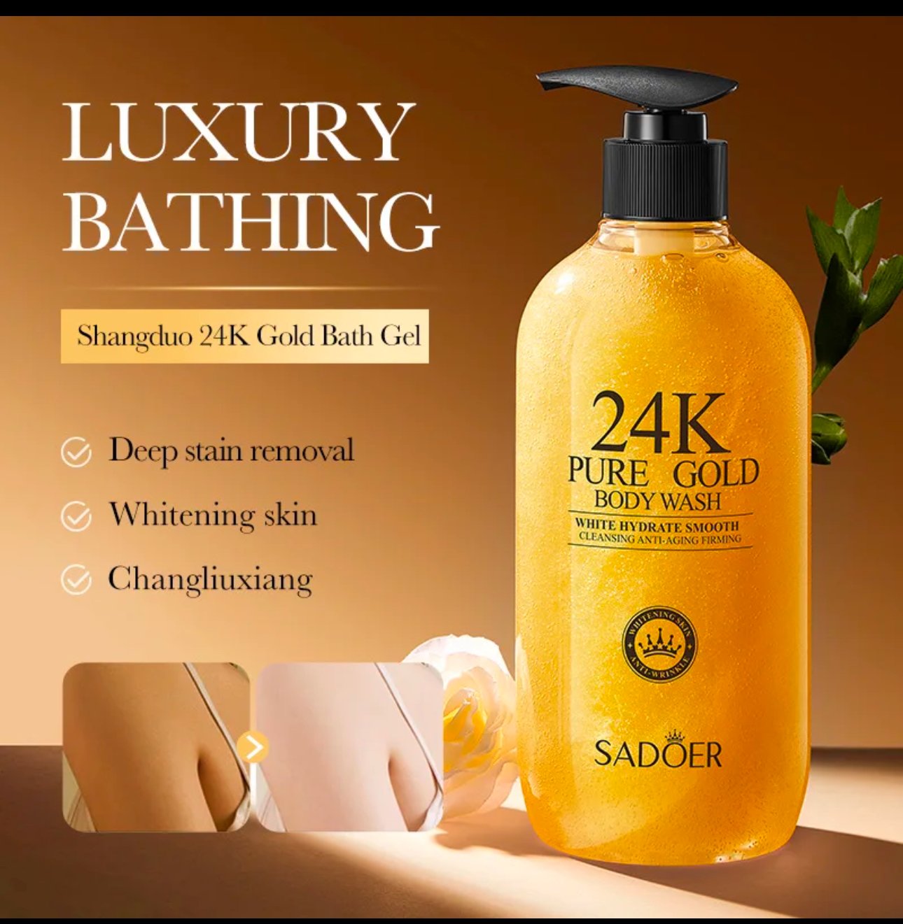 24K Gold Anti Aging Brightening Shower Gel