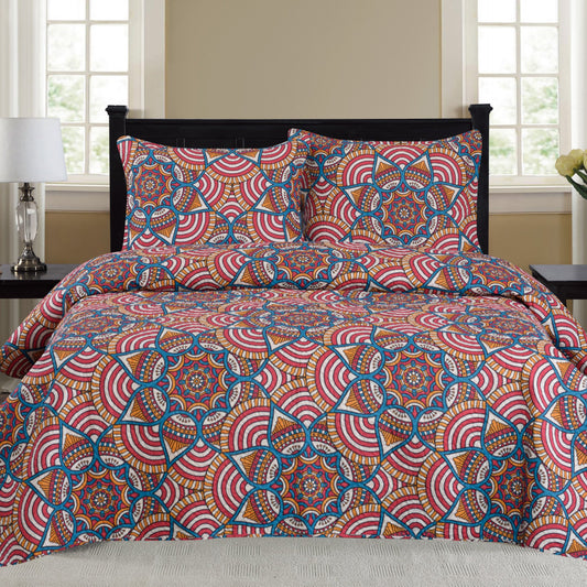 Cynthia - 3 Piece Quilt Set - Orange