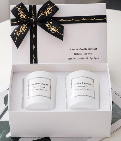 All White 2 piece scented candle set