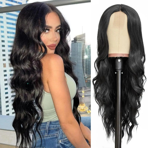 Synthetic Long Lace Ombre Blonde Wavy Wig for Women 26 Inch Middle