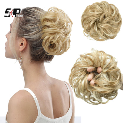 6 Inch Synthetic Hair Bun Extensions Messy Curly Elastic Hair