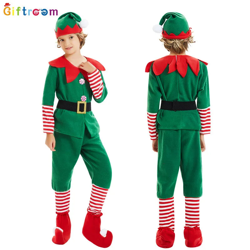 2024 New Christmas Children's and Adult Christmas Elf Costumes, Santa