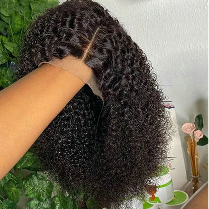 Glueless Kinky Curly Bob Wig Ready To Wear 13X4 Lace Frontal Short