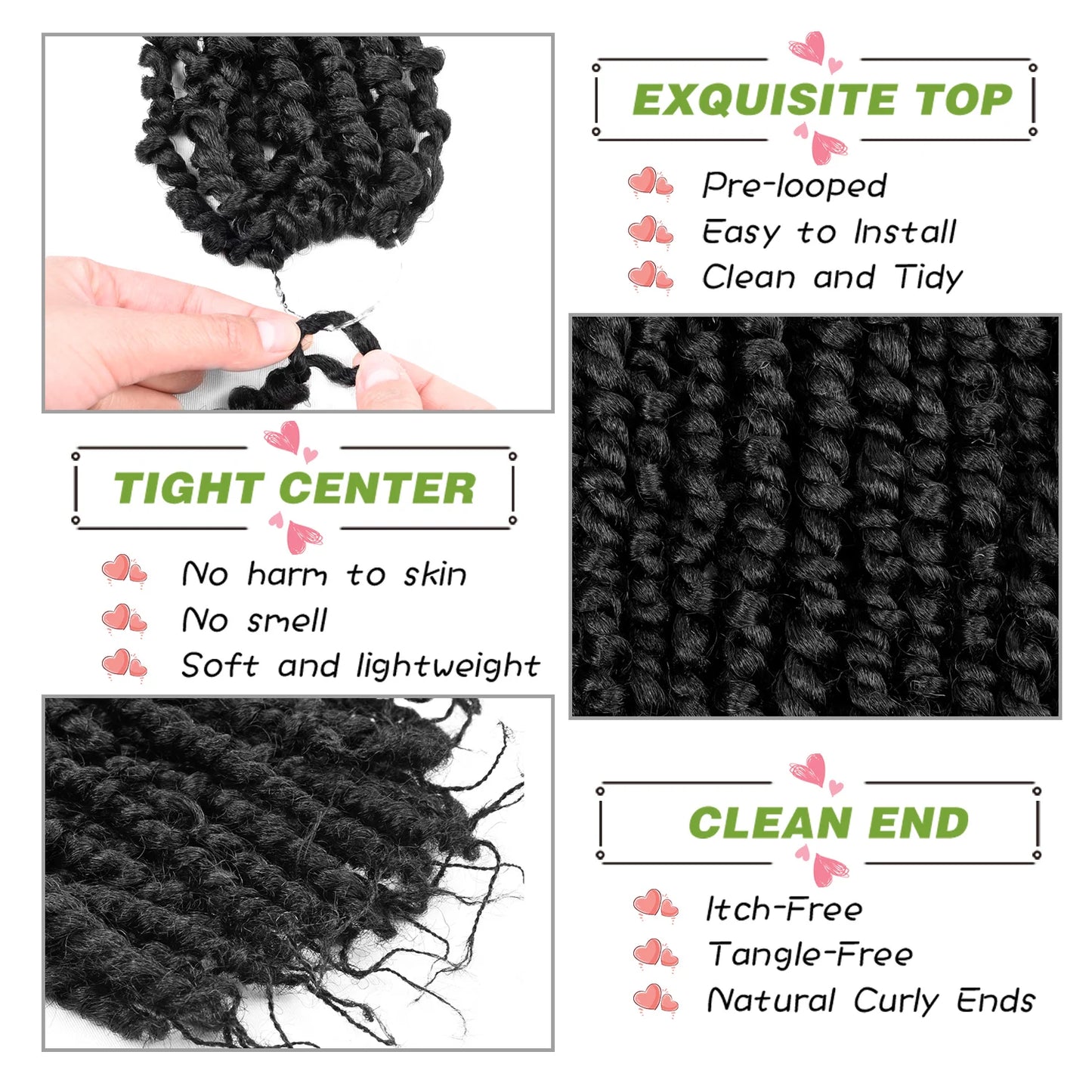 8 Inch Pre-twisted Passion Twist Crochet Hair for Black Women Crochet