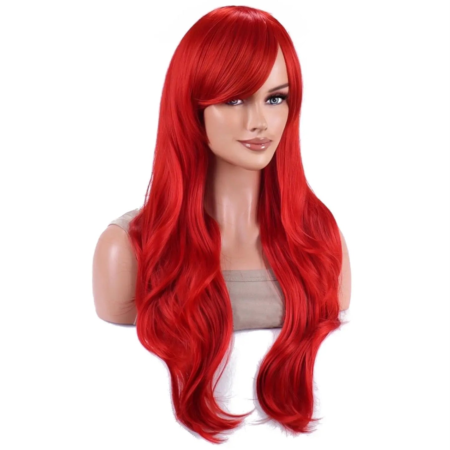 Synthetic probeauty Mermaid Wig Long Red Curly Body Wave Wig Halloween