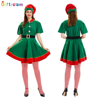 2024 New Christmas Children's and Adult Christmas Elf Costumes, Santa