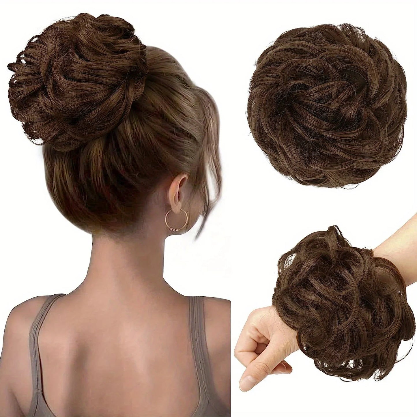 Chic Synthetic Bun Extension with Elastic – Quick Updo, Natural Look