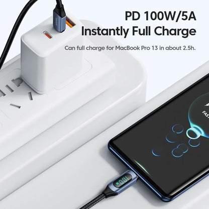 Toocki Type C to Type C Cable 100W PD Fast Charging Charger USB C to