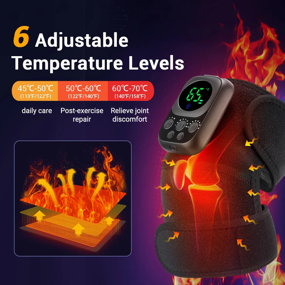 Electric Heating Vibration Knee Pad 360° Wrap Knee Joint Support Brace