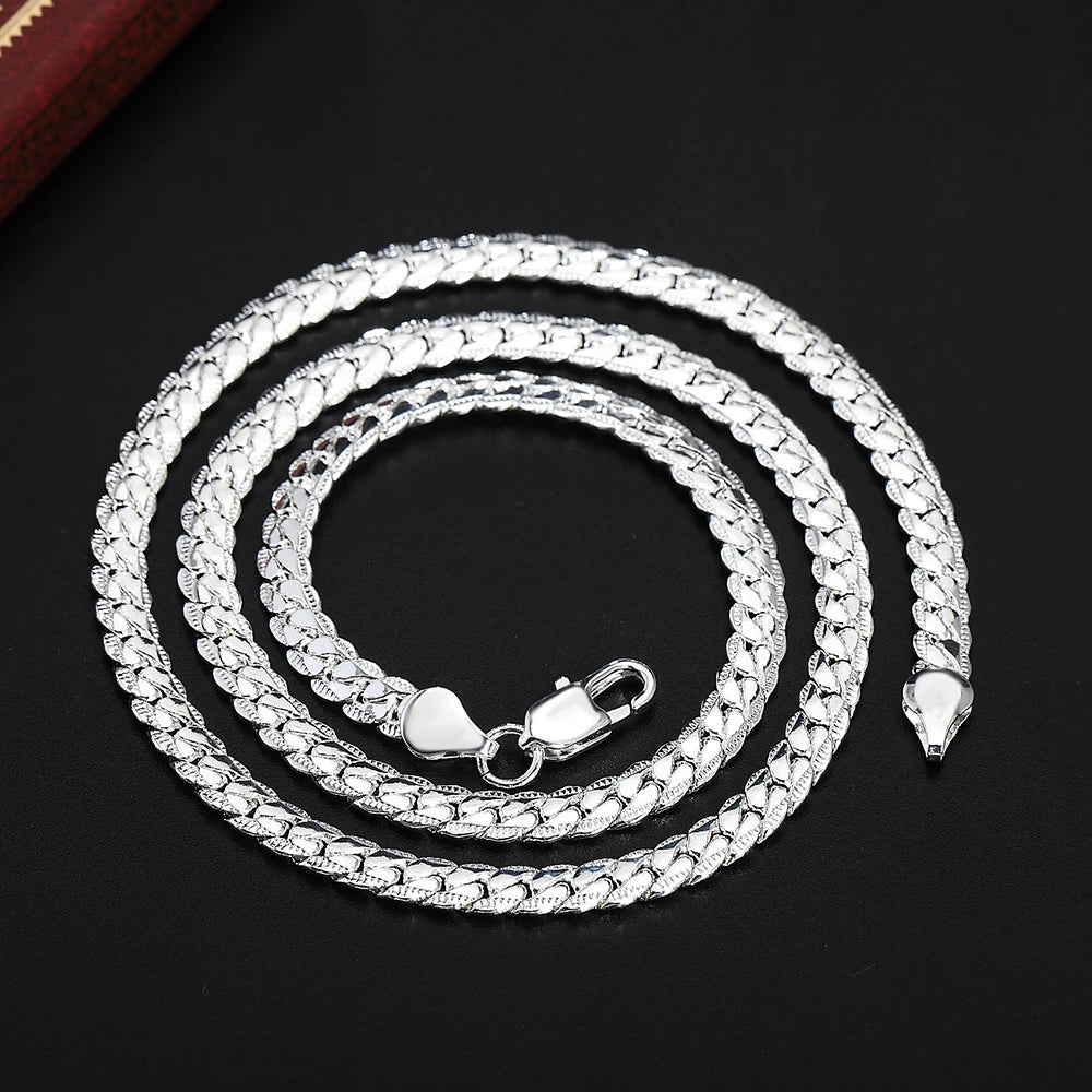 20-60cm 6mm Silver Color luxury brand design noble Necklace Chain For