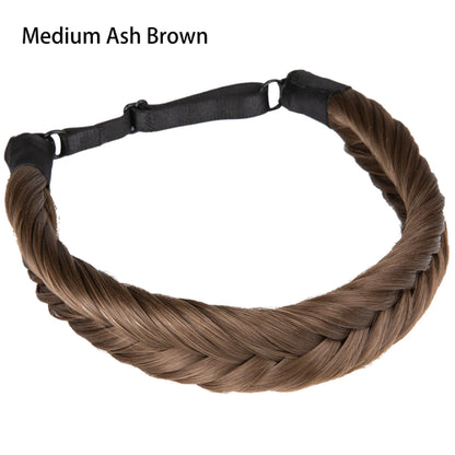 SARLA Synthetic Fishtail Braids Headband Hair With Adjustable Belt