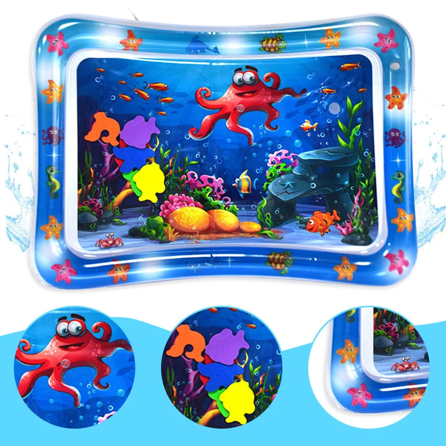 1pc Red Octopus Baby Playing Water Mat PVC Inflatable Play Mat Cushion