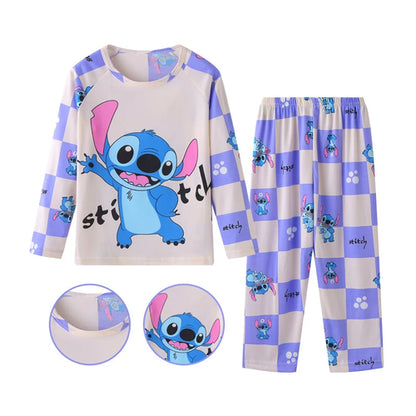 Spring Autumn Children's Clothing Sets Stitch Cartoon Boy Sleepwear