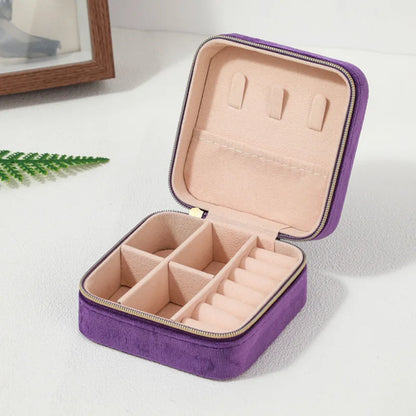 Velvet Jewelry Box For Women Necklace Ring Earrings Organizer Holder