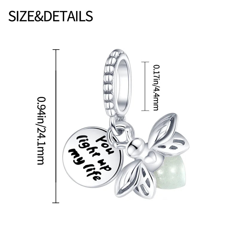 Hot Sale Night Glow Firefly Charm Beads For Pandora 925 Original