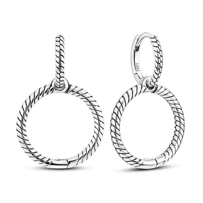 Hot 925 Sterling Silver Geometric Minimalist Series Drop Earrings For