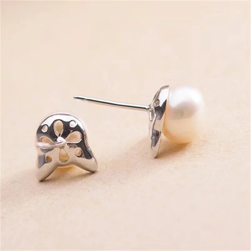 Fashion Earings Jewelry Silver Color Small Pearl Cat Stud Earrings for