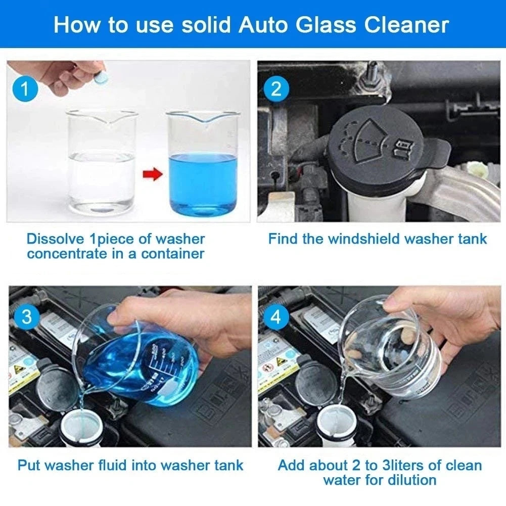 Solid Cleaner Car Windscreen Cleaner Effervescent Tablet Auto Wiper