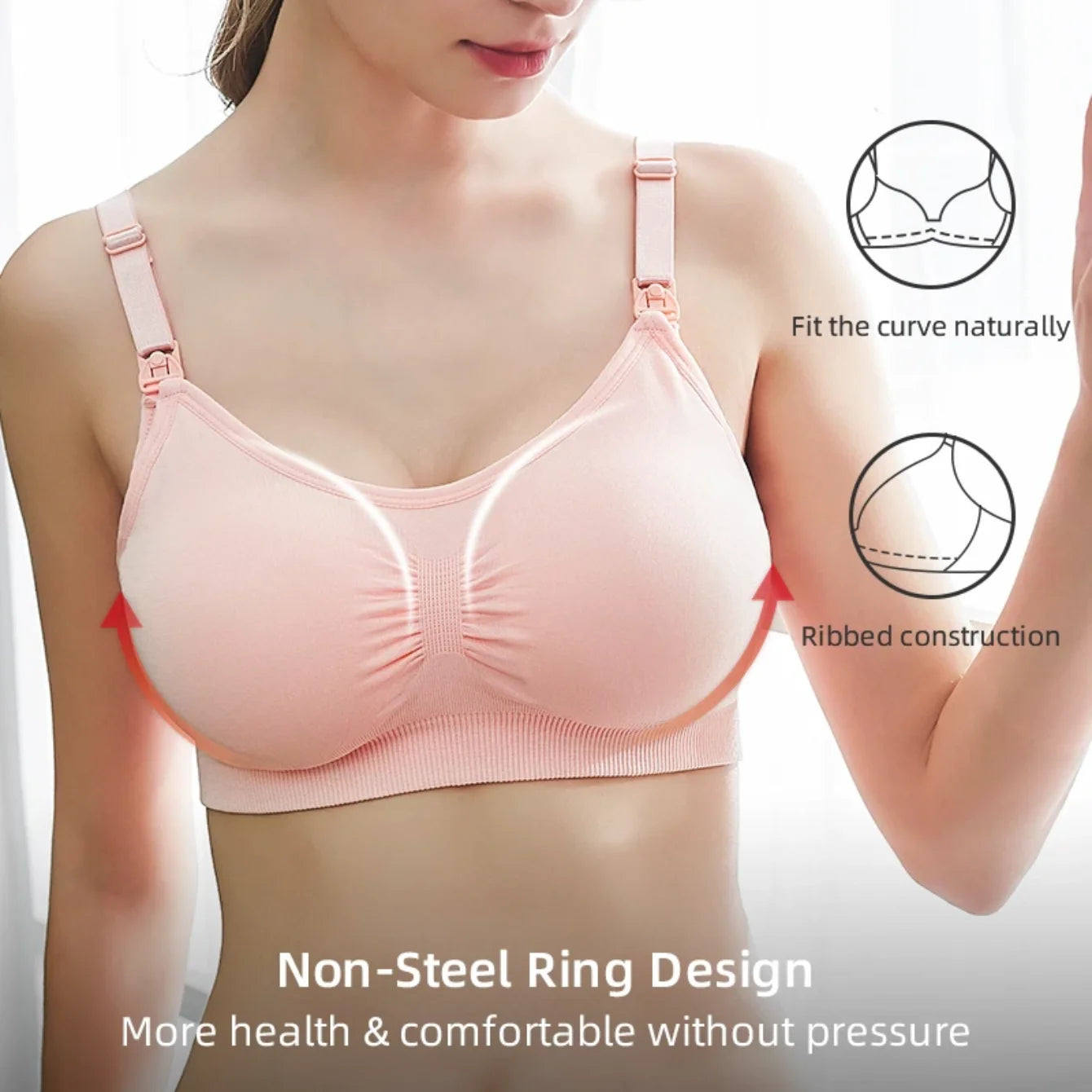 Nursing Bra Supportive Pumping Bra Hands Free One Piece Maternity Bra