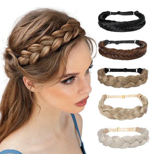 SARLA Synthetic Fishtail Braids Headband Hair With Adjustable Belt