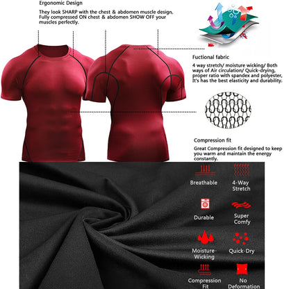 2024 Compression T Shirt Men Summer Sportswear Running T-shirt Elastic