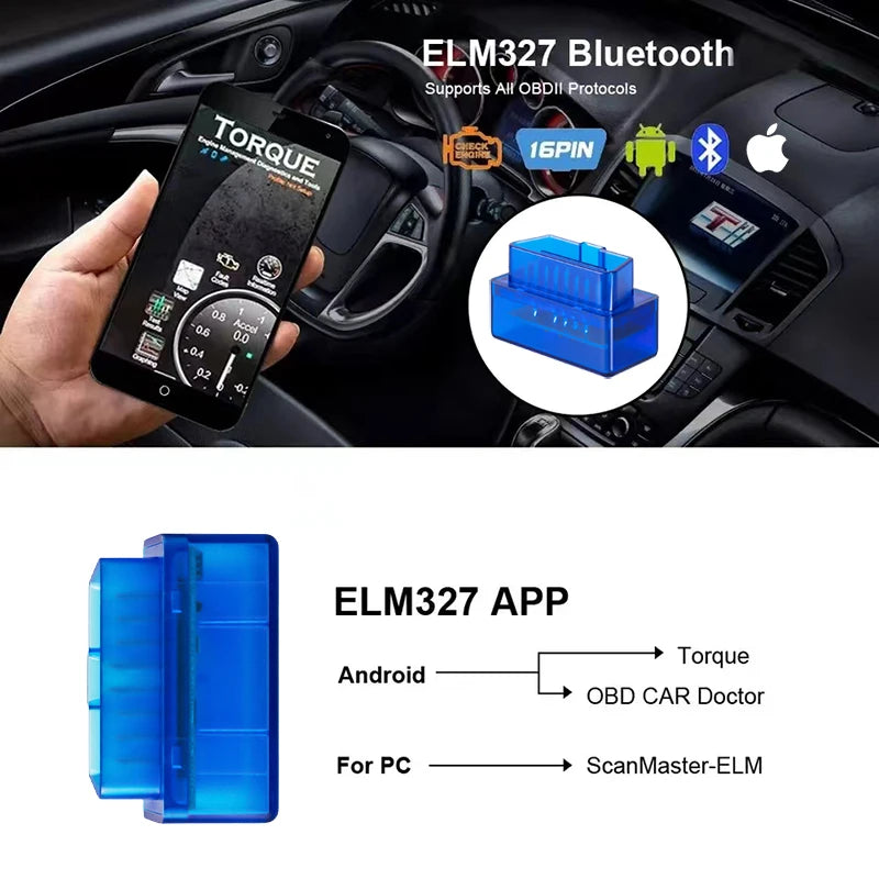 Mini ELM327 V2.1 OBD2 Scanner Code Reader For Android /IOS Bluetooth