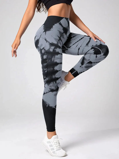 Seamless Leggings for Women Fitness Yoga Pants High Waist Tie Dye