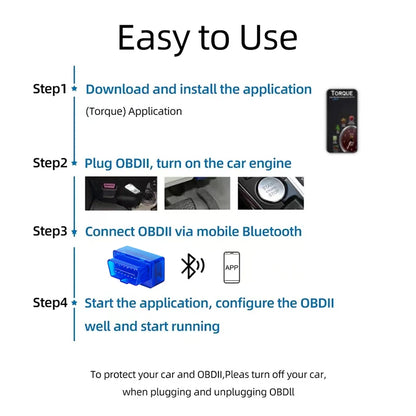 Mini ELM327 V2.1 OBD2 Scanner Code Reader For Android /IOS Bluetooth