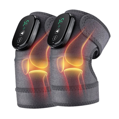 Electric Heating Knee Shoulder Massager Pad Brace LED Vibrators