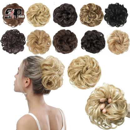 6 Inch Synthetic Hair Bun Extensions Messy Curly Elastic Hair