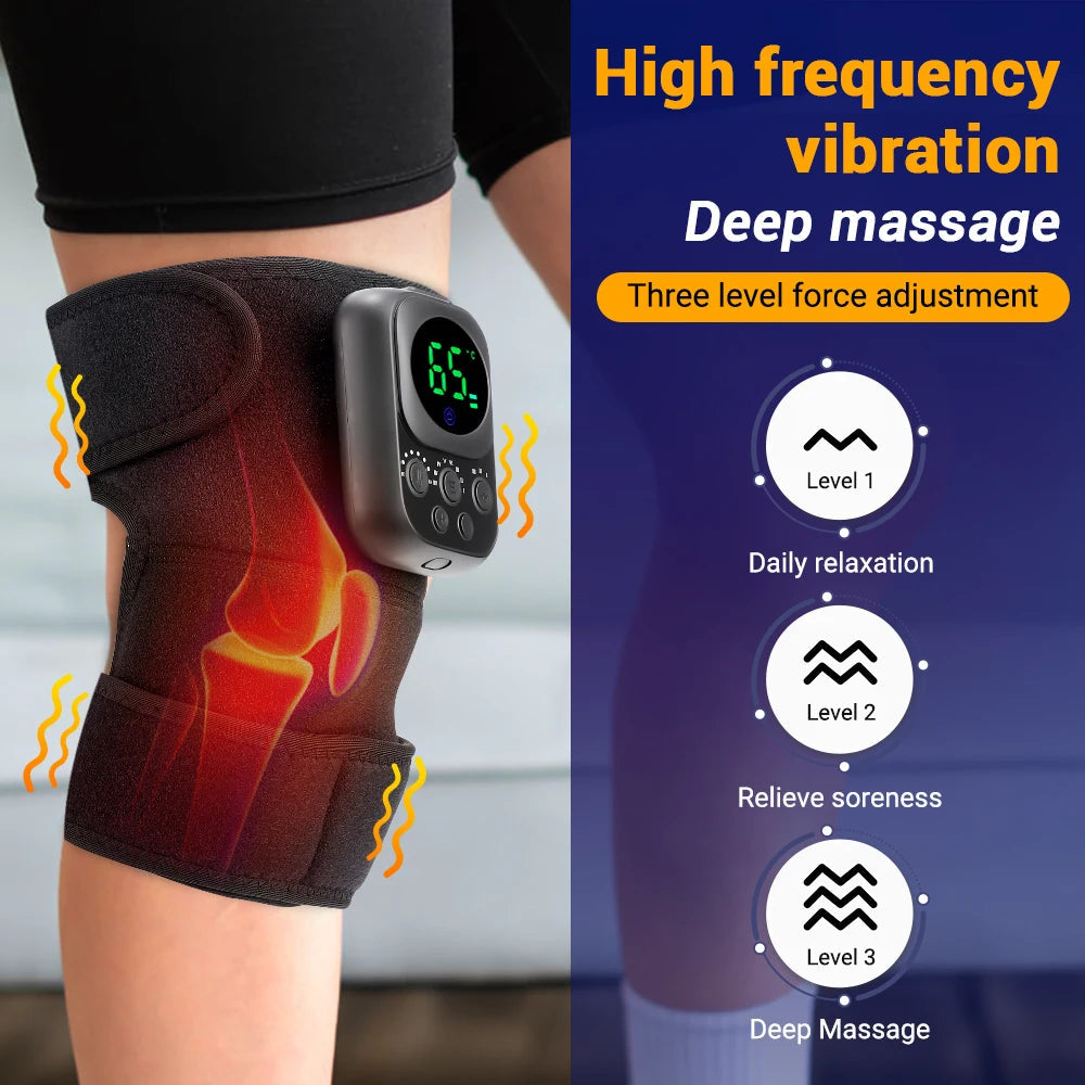 Electric Heating Vibration Knee Pad 360° Wrap Knee Joint Support Brace