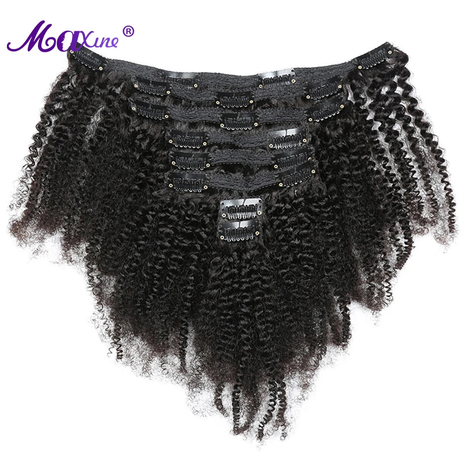 Maxine 3C 4AHair Kinky Curly Clip In Hair Extensions Human Hair Full