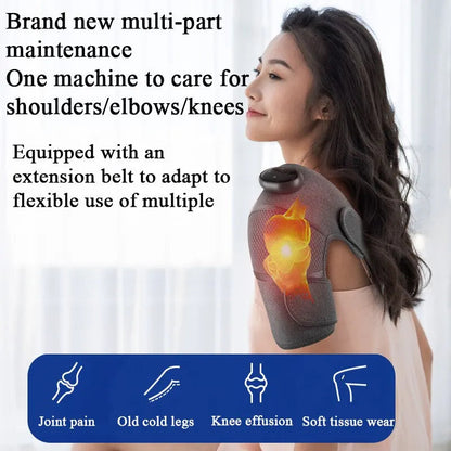 Heated Knee Massager Shoulder Brace Adjustable Vibrations And Heating