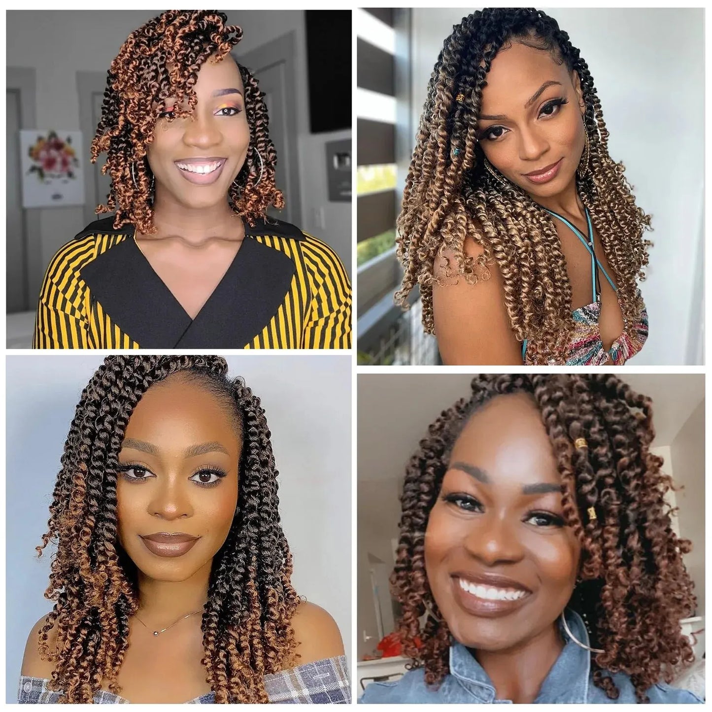 8 Inch Pre-twisted Passion Twist Crochet Hair for Black Women Crochet