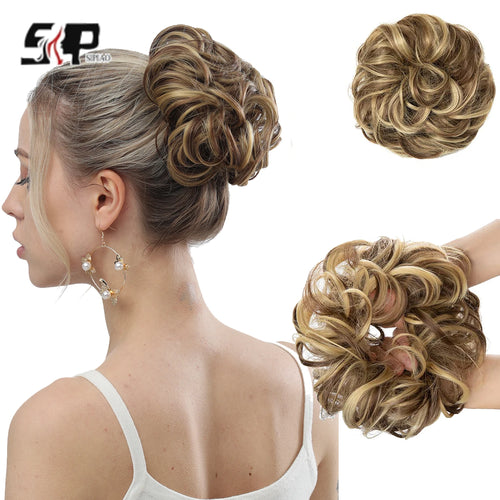 6 Inch Synthetic Hair Bun Extensions Messy Curly Elastic Hair