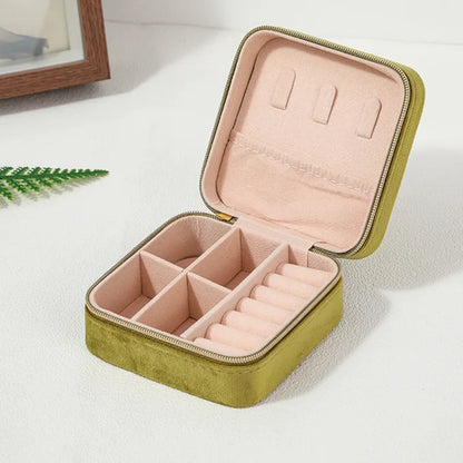 Velvet Jewelry Box For Women Necklace Ring Earrings Organizer Holder