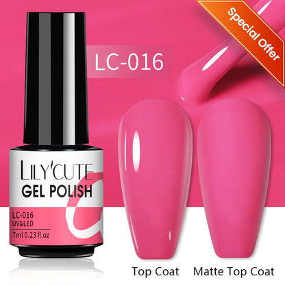 LILYCUTE 129 Colors 7ML Nail Gel Polish Nail Supplies Vernis Semi