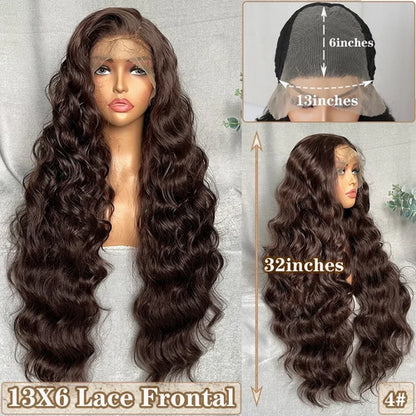 X-TRESS Synthetic Lace Front Hair Wigs for Women 32inch Long Loose