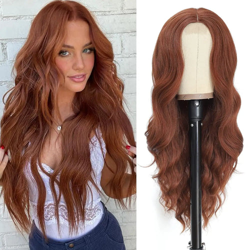 Synthetic Long Lace Ombre Blonde Wavy Wig for Women 26 Inch Middle