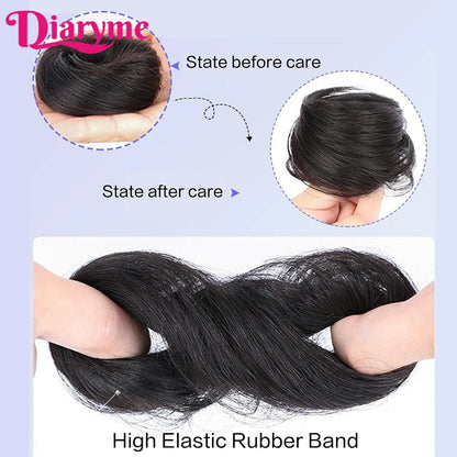 Elastic Rubber Band Fake Hair Bun Synthetic Straight Chignon Clip In