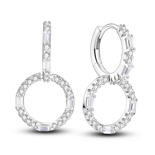 Hot 925 Sterling Silver Geometric Minimalist Series Drop Earrings For