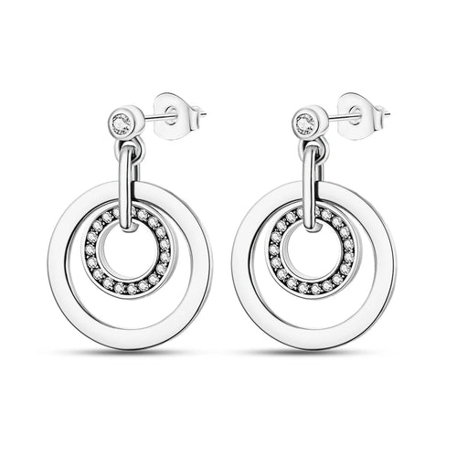 Hot 925 Sterling Silver Geometric Minimalist Series Drop Earrings For