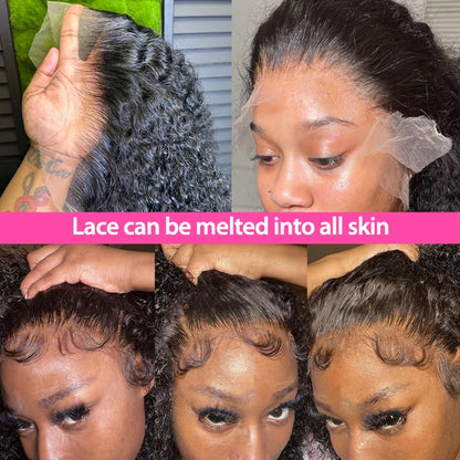 Glueless Kinky Curly Bob Wig Ready To Wear 13X4 Lace Frontal Short