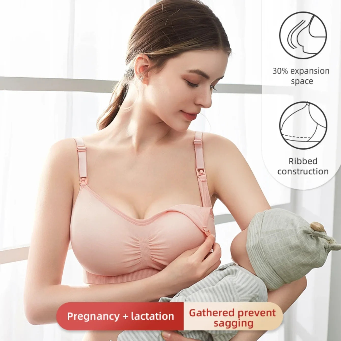 Nursing Bra Supportive Pumping Bra Hands Free One Piece Maternity Bra