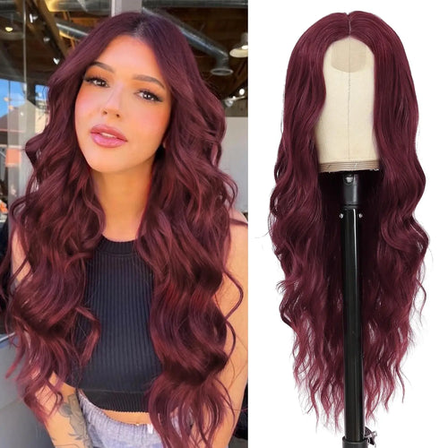 Synthetic Long Lace Ombre Blonde Wavy Wig for Women 26 Inch Middle