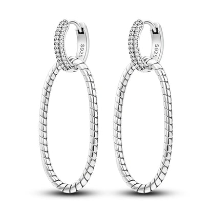 Hot 925 Sterling Silver Geometric Minimalist Series Drop Earrings For