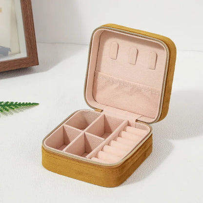 Velvet Jewelry Box For Women Necklace Ring Earrings Organizer Holder