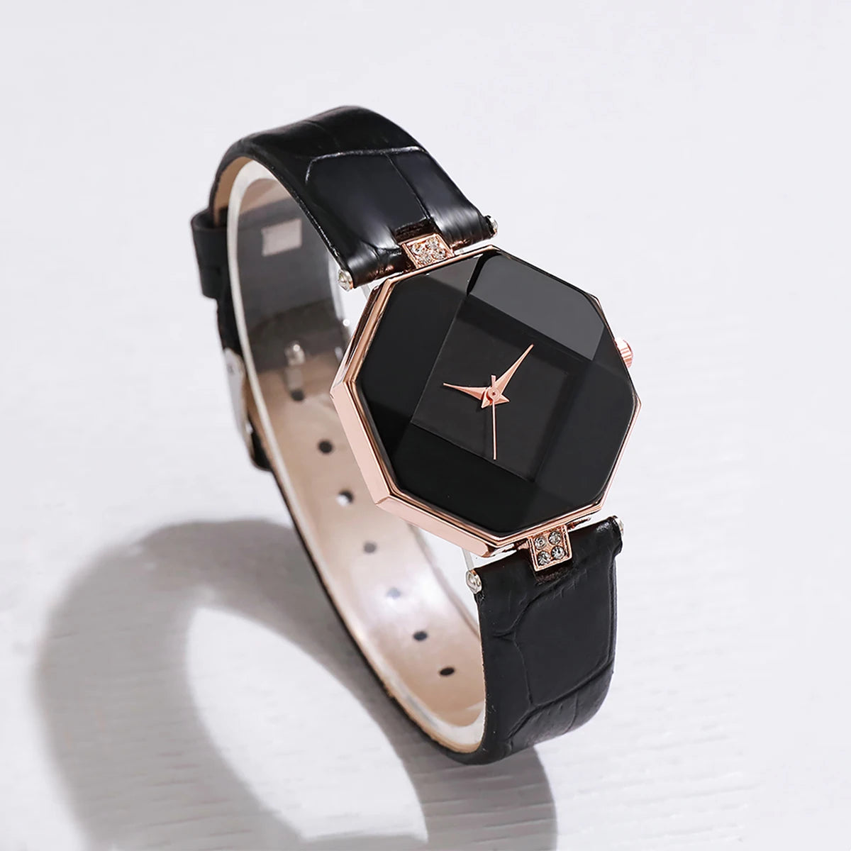 5PCS/Set Women's Watch Fashion Leather Band Analog Quartz Watches